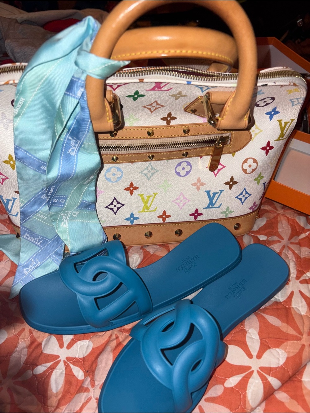 Louis Vuitton Multicolor Monogram White Canvas Alma Original Murakami 🌈 - Picture 12 of 12